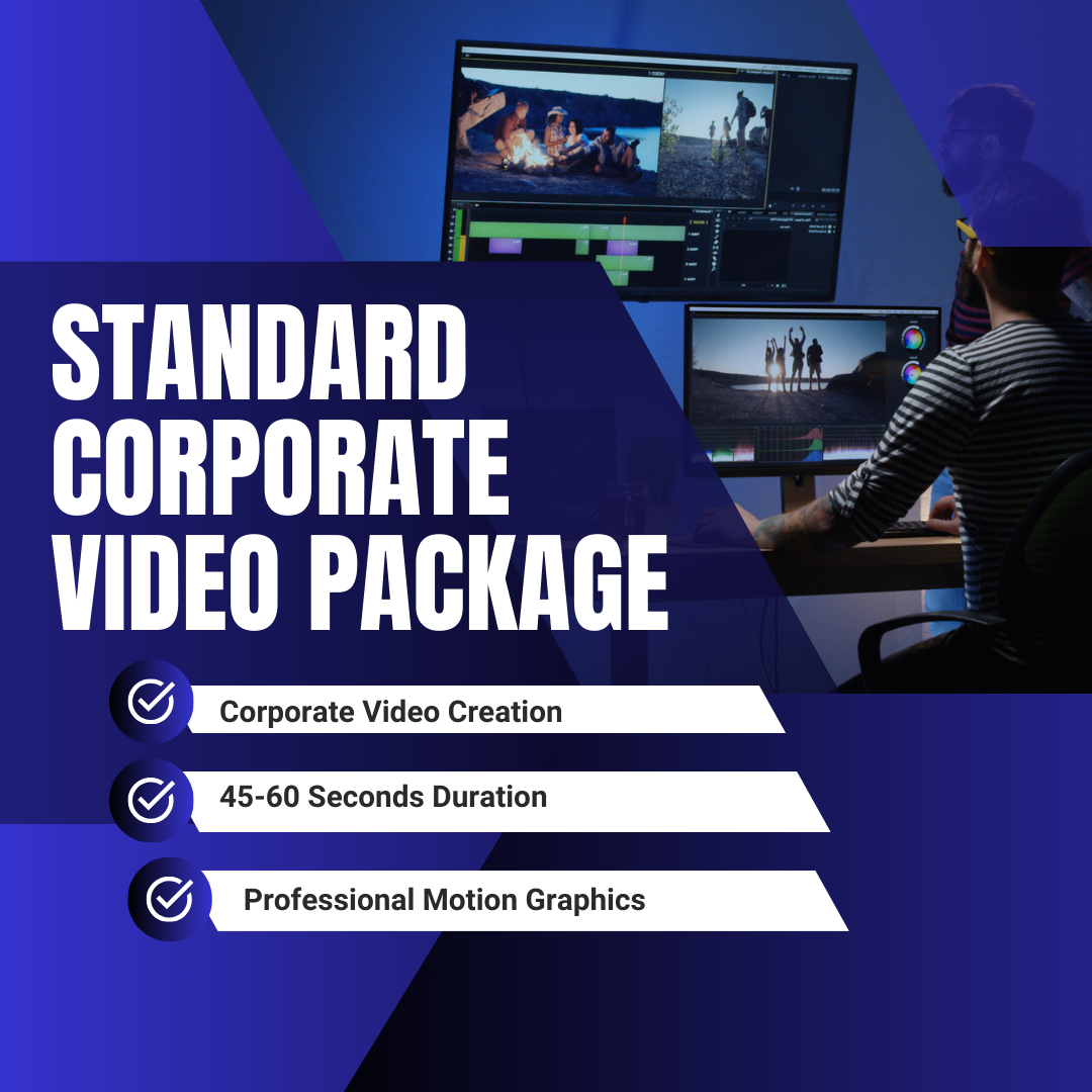 Navy and White Modern Video Editing Course Instagram Post (2) Standard Corporate Video Package Deposit