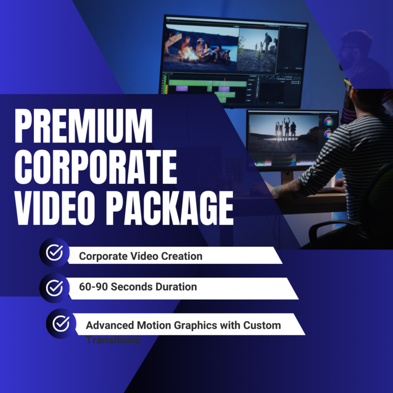 Navy and White Modern Video Editing Course Instagram Post (3) Premium Corporate Video Package Deposit